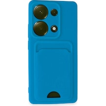 Newface Xiaomi Redmi Note 13 Pro 4g Kılıf Kelvin Kartvizitli Silikon - Mavi