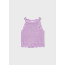 Kız Çocuk Halter Yaka Örme Bluz 3027 Lila