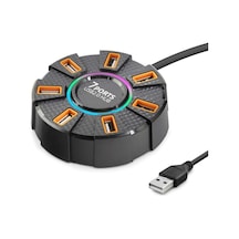 Usb Hub Rgb 7 Port 480 Mbps 1.2 M Siyah Hdx7035