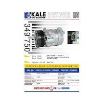 KALE 349750 KLİMA KOMPRESÖRÜ VECTRA A 2.0 (88-95)-CALIBRA A 2.0 (