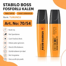 Boss Fosforlu Kalem 1 Adet Metin İşaretleme Kalemi Turuncu