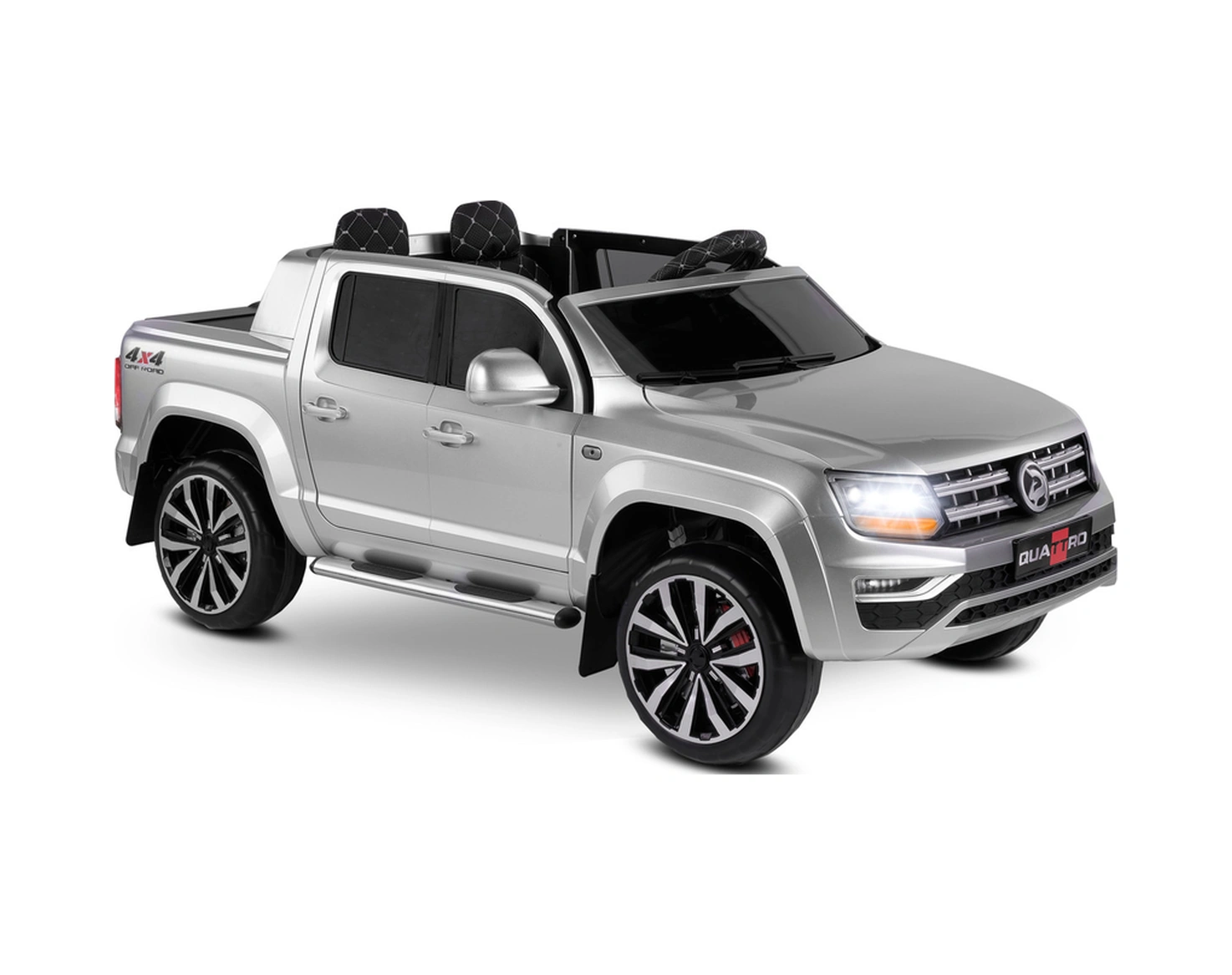 441 Quattro 4x4 2x12v 9ah Akülü Araba 24v Çift Kişilik Jeep Gri