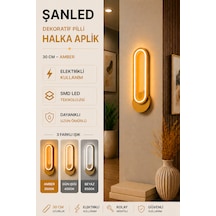 Dekoratif 20w Halka Modeli İç Mekan Gold Kasa 3 Renkli Işık Elektrikli 30 Cm Duvar Aplik