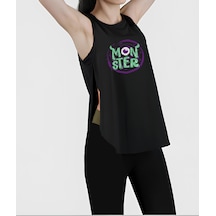 Cda Siyah Yırtmaçlı Monster Eye Spor Kadın Atlet Siyah