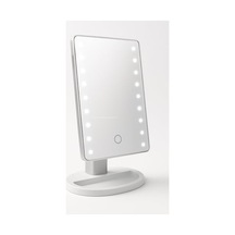 Busstier Led Işıklı Makyaj Aynası Dokunmatik 3 Işık Modlu Ayarlanabilir Oynar Başlıklı Masa Üstü Ayna Beyaz Işık Gün Işığı Sıcak Işık Açık Bej