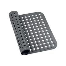 Premium Serisi Banyo - Küvet İçi Kaydırmaz Vantuzlu Yuvarlak Desenli Diktördgen Paspas 66,5 X 36,5 Cm, Gri Açık Gri