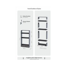 Modüler 3 Katlı Banyo Düzenleyici Raf Yapışkanlı Duvar Rafı, Delmeden Montaj Mutfak Organizeri, 2 Çekmeceli & Kancalı Havluluk, Şampuanlık Duş Rafı, Çok Amaçlı Beyaz Banyo Dolabı Düzenleme Beyaz