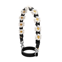 16-40 Oz Stanley Kupa Kordon Silikon Döngü Boho Papatya Sevimli Çiçek El Dokuma Kupa Kapağı Siyah