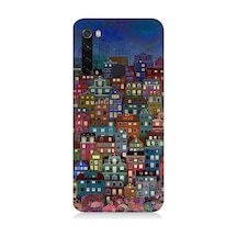 Xiaomi Redmi Note 8 Uyumlu Silikon Kılıf Minyatür Evler Ve Gece