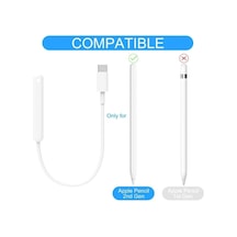 Apple Pencil 2. Nesil İle Uyumlu Masaüstü Manyetik Type-c Şarj Cihazı Beyaz 35cm Kablo Uzunluğu İpad Pencil Kalem İle Uyumlu Manyetik Şarj Kablosu
