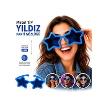 Mega Tip Yıldız Parti Gözlüğü Mavi Renk Standart