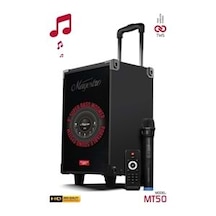 Powerway Mt50 Şarjlı Mikrofonlu Hoparlör Karaoke Sistemi Taşınabilir Amfi Büyük Bluetooth Hoparlör