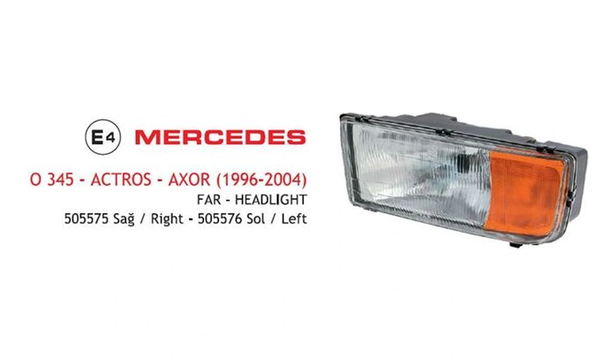 Far Mercedes Actros Axor 96-04 Sol Sarı Sinyal E-belgeli