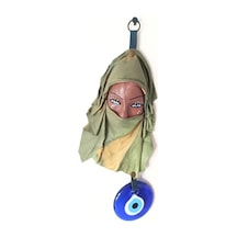 Deri Maske Vintage Deri Yüz Maskesi Cam Nazar Kötü Ruh Kötü Göz Heykel Sanat El Işi 09932426