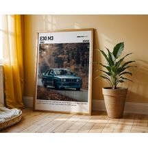 Bmw E30 M3 Ahşap Çerçeveli Poster Tablo Dtm Efsanesi