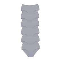 6 Adet Tutku Kadın Yüksek Bel Bato Kalın Lastik Külot Gri