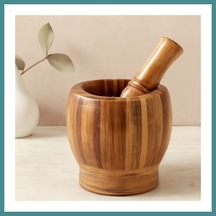 Bezos Ahşap Bambu Havan Sarımsak Dövecek 8 Cm Mac
