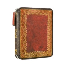 Vj 123-2165 Zipper Folder Organizer Defter A6 Çizgili Kahverengi Çeşitli Renk Ve Desen