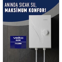 Veito Glow 7-8.3kw Ani Su Isıtıcısı - A Sınıfı Enerji Tasarruflu, Hassas Sıcaklık Kontrollü Şofben Elektirikli Şofben Montaj Dahil Değildir.