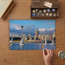 İkonik Seattle Silüeti Tasarımı 240 Parça Ahşap Puzzle Ahşap Kutuda Mpy60150