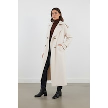 Durivya Apoletli Oversize Trençkot Ekru