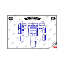 Volkswagen Bora 1998-2008 Torpido Konsol Trim Göğüs Maun Kaplama Set 27 Parça Mavi
