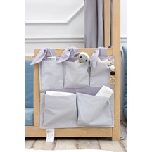 Bebek Beşik Yanı Düzenleyici, 5 Cepli Bebek Odası Organizer Ekose