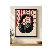 Ritmin Ruhu Retro Müzik Posteri Kulaklık Tasarımlı Dekoratif Duvar Posteri 21x30 Cm Çerçevesiz