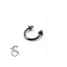 Yarım Halka Karışık Renli Sivri Uçlu Vücut Piercing P327 Çok Renkli