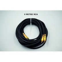 Amfi Rca Kablosu 8 Metre - El Yapımı %100 Bakır Uzun Anfi Rca Ses Kablosu - 8 Mt