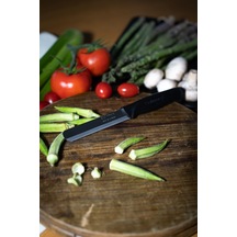 Solingen Ava Siyah Bıçak Tırtıklı, 18,5 Cm, Paslanmaz Alman Çeliği, Ergonomik Sap Tekli -150 siyah