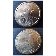 2005 Abd 1 Dolar Sacagawea Doları Çil+ Darphane Setinden Madeni Para