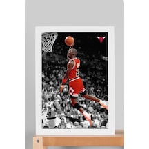 Michael Jordan Smaç Çerçeveli Tablo - Basketbol Nba Posteri Tablo