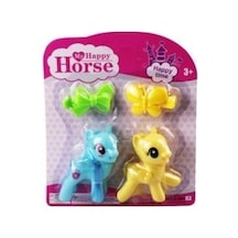 L-34-10 - Pony 2 Li Figür Set Tokalı Kartela Mavi Lisinya