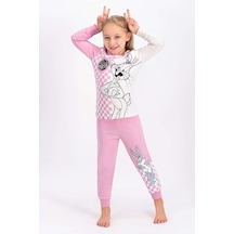 Bugs Bunny Lisanslı Kremmelanj Kız Çocuk Pijama Takımı 5274-24949 Krem Melanj