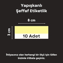 10 Ad Pvc Etiketlik Yapışkanlı 8x3 Cm Raf Etiket Cebi Yapışkanlı