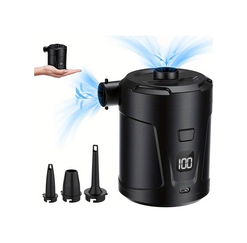 Willowhaven Siyah Kablosuz Taşınabilir Çift Amaçlı Elektrikli Hava Pompası Yüzme Havuzu Şişme Yatak Ve Simit İçin