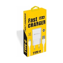 Pdateknoloji Yetty Fast Charger 3.0a Qualcomm Adaptör + 1m Type-c Kablo Beyaz Yt-40t Yerli Üretim 1 Adet