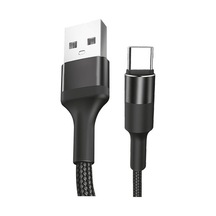 Teknonet Ip Örgü 100 Cm Hızlı Şarj Type-C Şarj Ve Data Kablosu (534255438)-Siyah