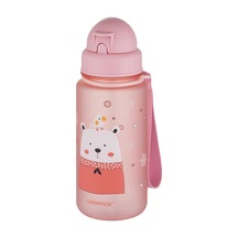 Figürlü 400 Ml Pipetli Tritan Çocuk Su Matarası Pudra Genel