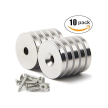 10 Adet 30Mm X 10-5Mm X 5Mm Havşa Delikli Güçlü Neodyum Miknatis