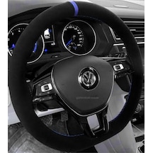 Vw Amarok Dikmeli Direksiyon Kılıfı Alkantara Mavi Yüzüklü