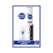 Kadın Sprey Deodorant Black & White Invisible Clear 200ml Ve Mini Roll-on 25ml, Avantajlı Paket