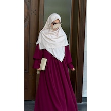 Qalortex Scarf Premium Jakarlı Sare Büyük Boy Eşarp -toz Pembe