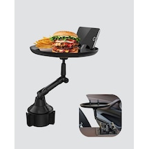 Zengemtx 360 Döner Araç Bardaklık Tepsisi Geniş Yemek Alanlı Telefon Standlı