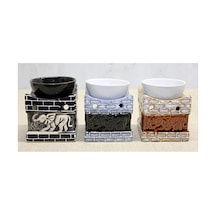 4 Adet Seramik Buhurdanlık Seramik Tütsülük Ve Buhur İçin İç Mekan Kullanım, Incense Burner 10x8 Cm
