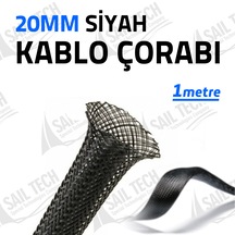 20 Mm Kablo Çorabı Siyah 1 M