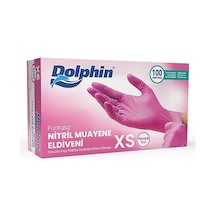 Dolphin Pembe Nitril Eldiven Pudrasız Xs 100'lü Paket