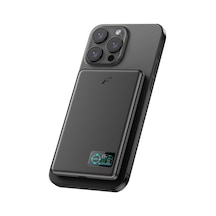 Mey İthalat Pw595 5.000 Mah Dijital Göstergeli 20w Type-c Ve 15w Kablosuz Şarj Pd Hızlı Şarj Magsafe Powerbank - Siyah