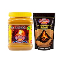 Bozkırlı Çavuşoğlu Kepeksiz Bozkır Tahini 930 G + Odun Ateşinde Kavrulmuş Susam 1 KG